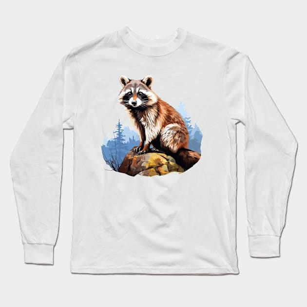 Cute Raccoon Lovers Long Sleeve T-Shirt by zooleisurelife